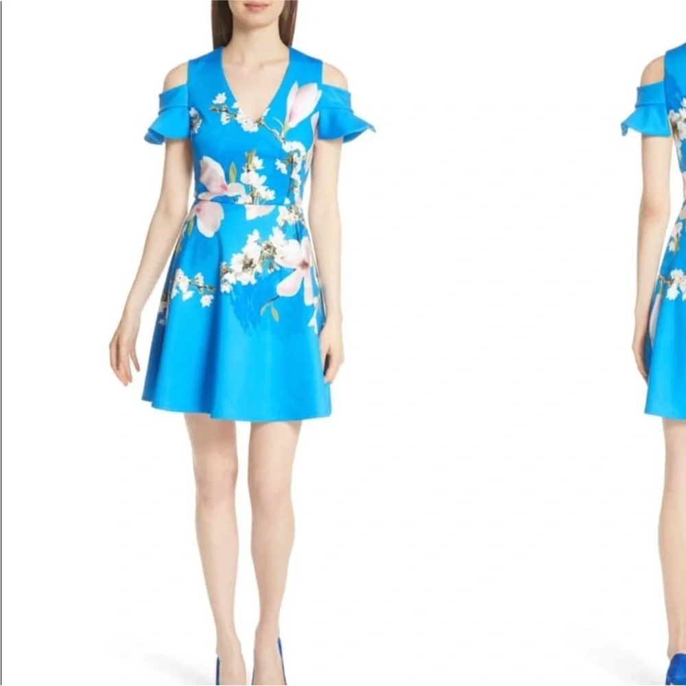 Harmony Print shoulder cap sleeve wedding guest dress. Absolutely beautiful 🤩